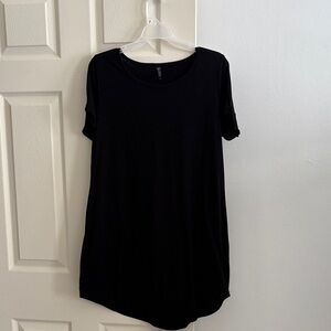 Black Short Sleeve T-shirt Dress